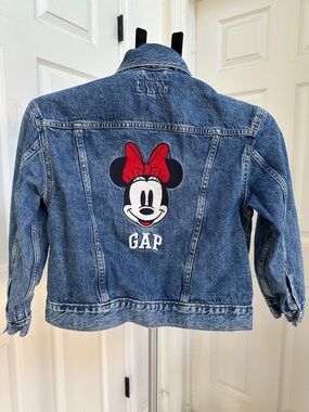 Gap Kids Disney Classic Blue Denim Jacket With Minnie Mouse Patch Size M (8)
